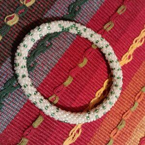 Handmade Glass Beaded Bracelet Artisan Kathmandu Valley Nepal